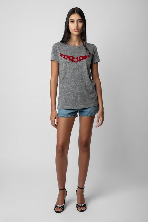 Zadig selling & Voltaire Walk Chine Love T Shirt M Grey