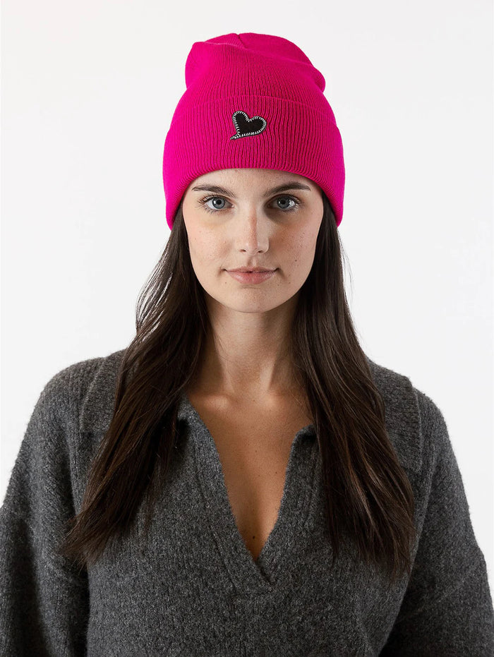 Heart Hat - Bright Pink