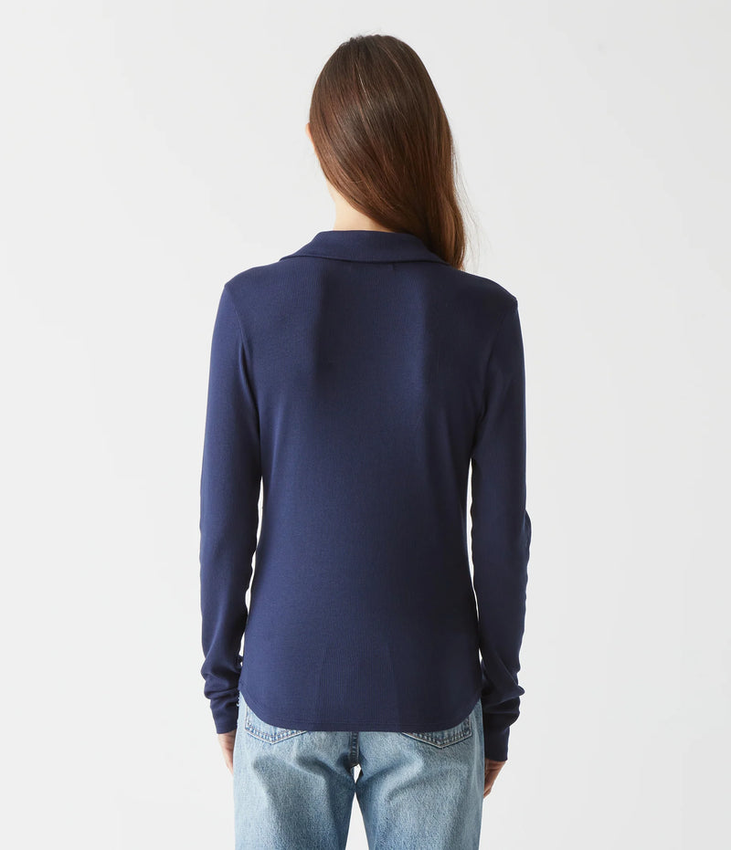 Bleu Long Sleeve Collared Shirt - Nocturnal