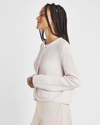Andrea Cropped Cardigan - Moonstone