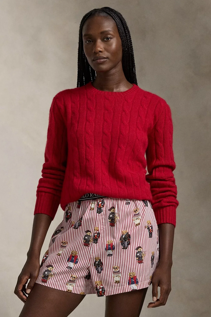 Polo Bear Cotton Boxer Short - Bear Red