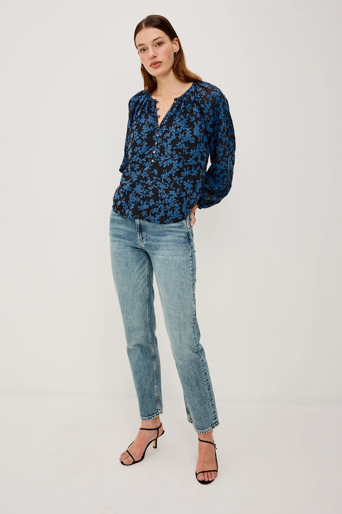 Indi Top - Midnight Silhouette Floral
