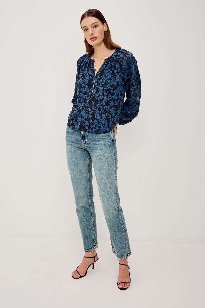 Indi Top - Midnight Silhouette Floral