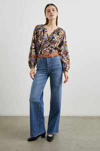 Indi Top - Navy Wildflower