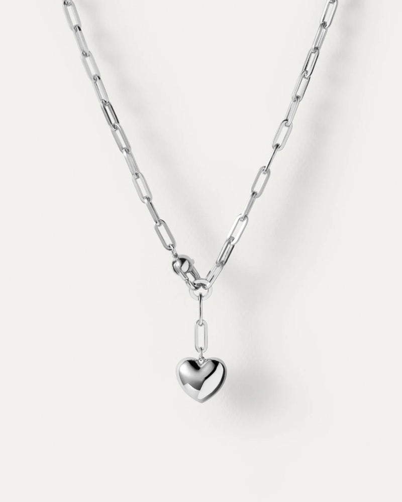 Puffy Heart Chain - Silver