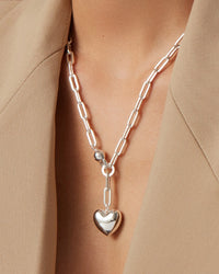 Puffy Heart Chain - Silver