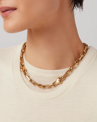 Art Heart Chain Necklace - Gold