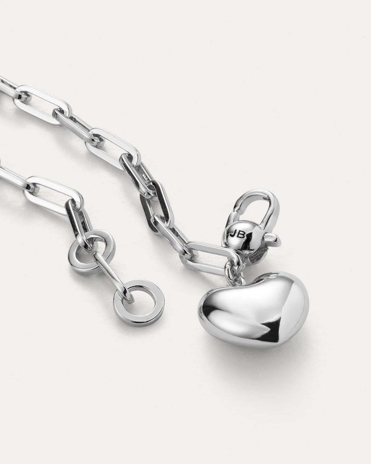 Puffy Heart Bracelet - Silver