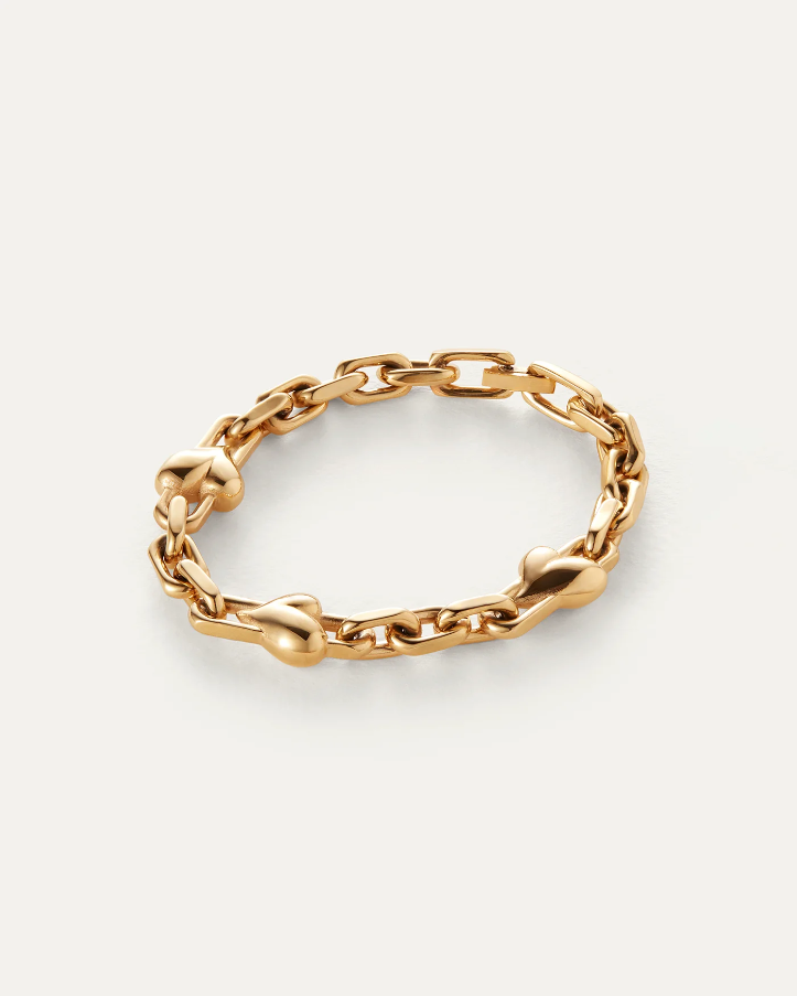 Art Heart Chain Bracelet - Gold