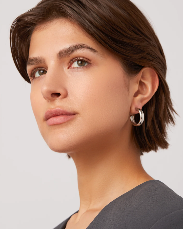 Staple Hoops Medium - Silver