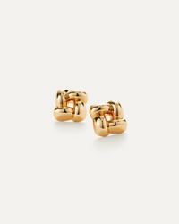 Small Woven Square Earrings - Gold
