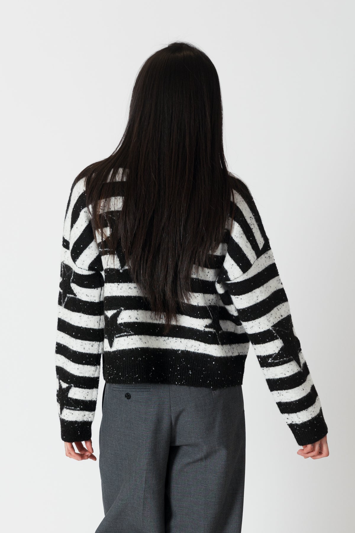 Jessie Sweater - White/Black Fleck