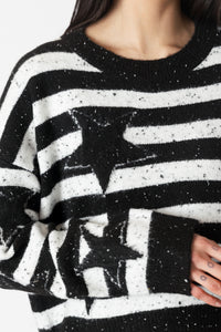 Jessie Sweater - White/Black Fleck