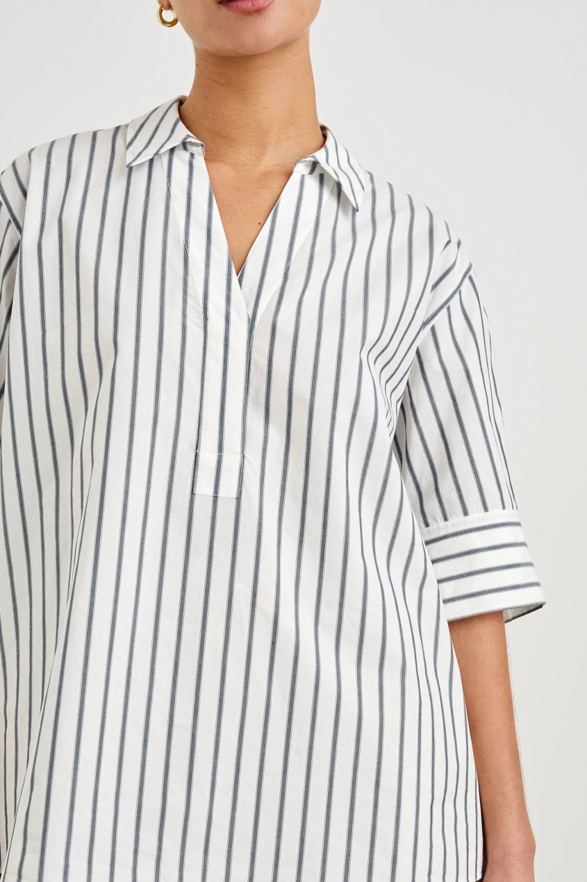 Juda Top - Chalk Slate Stripe