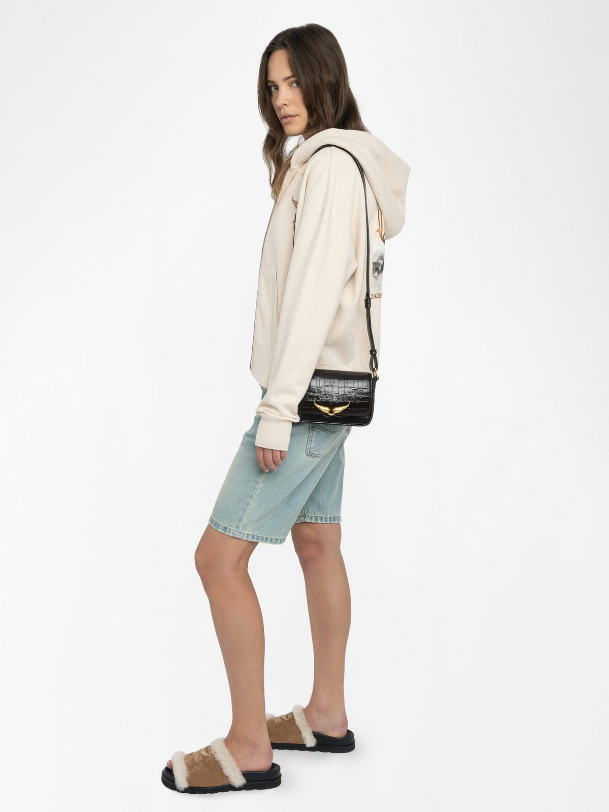 ブルゾン ZADIG&VOLTAIRE MIA ZIP HOODIE Mia Zip Hoodie - Light Sugar - Zadig & Voltaire – Twist
