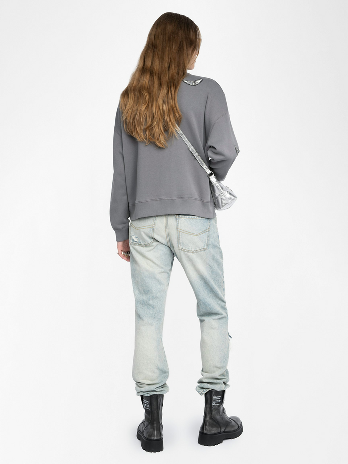Milly Zip Mo Embroidery Wings - Medium Grey