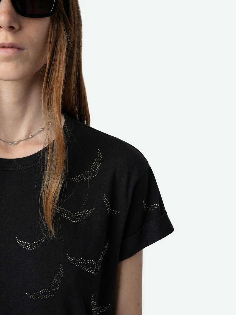 Anya Diamante Wings T-Shirt - Stone