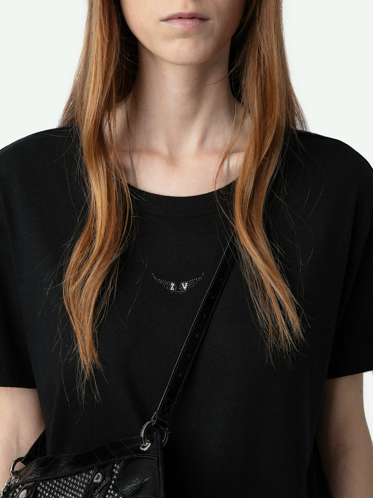 Marta Diamante Wings T-Shirt - Noir