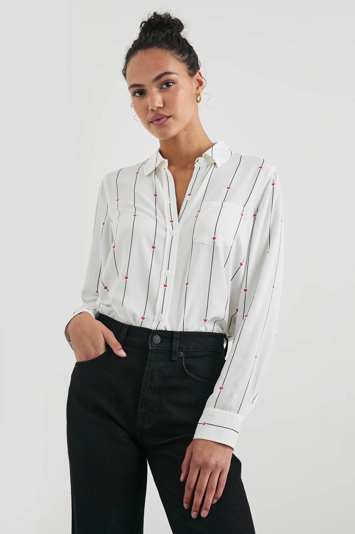 Kathryn Shirt - Striped Hearts