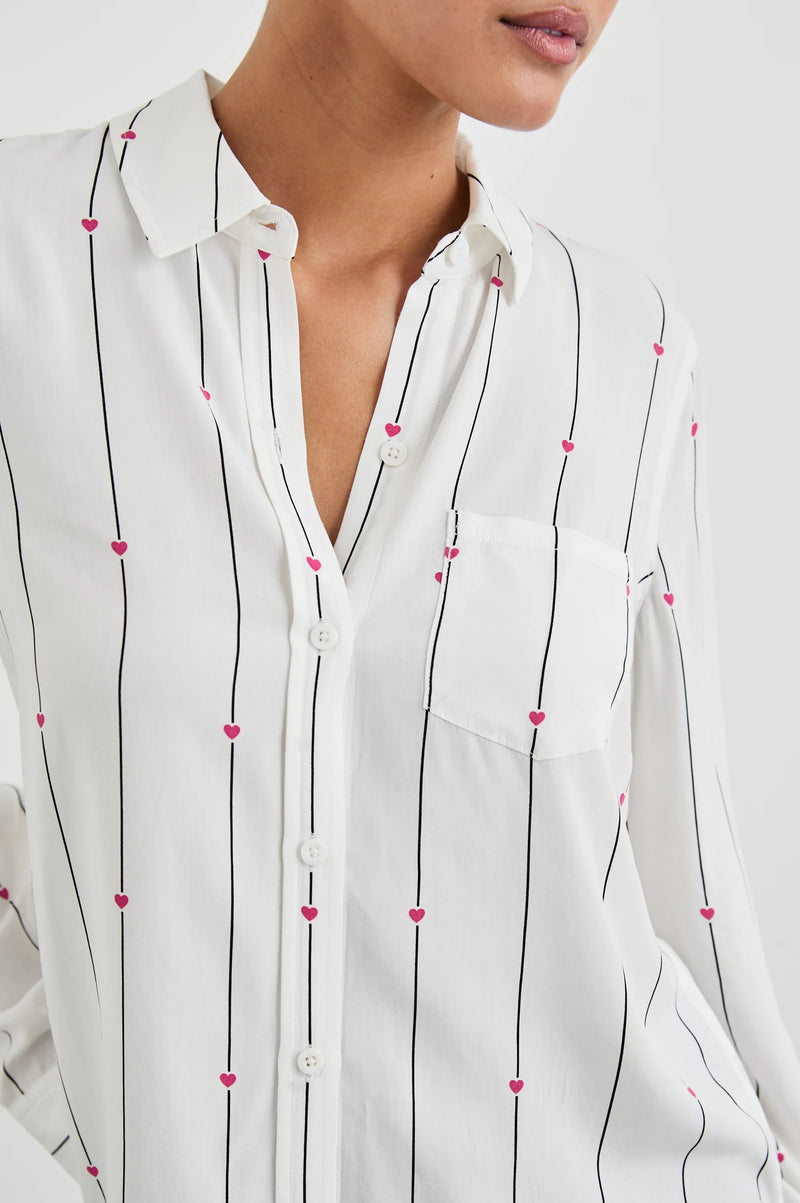 Kathryn Shirt - Striped Hearts