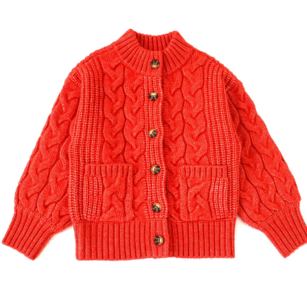 Troy Cable Sweater - Mars Orange