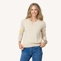 Patchwork Cotton Pullover - Camel