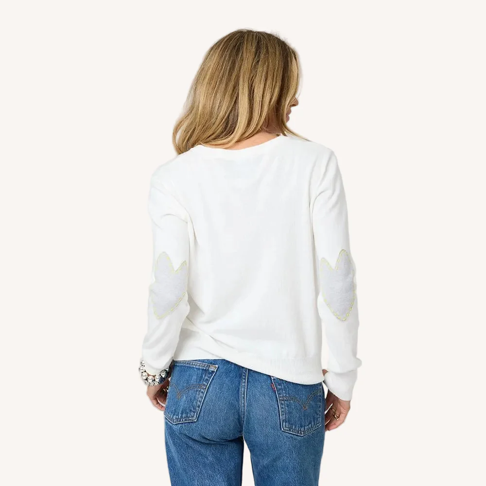 Patchwork Cotton Pullover - White