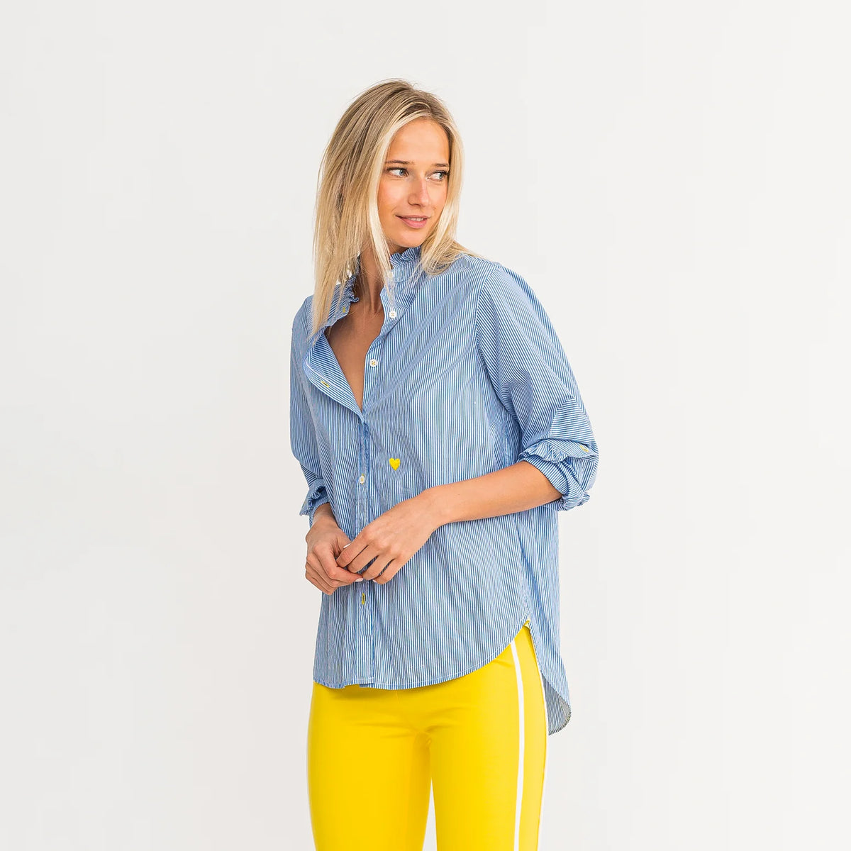 Mia Shirt - Ruffles - Lunar Blue
