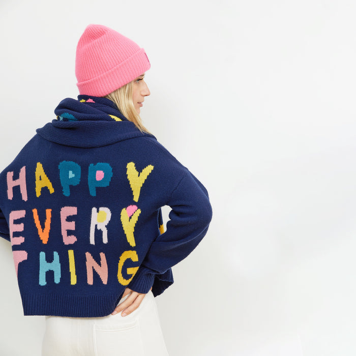 Boyfriend Happy Everything Sweater - Indigo