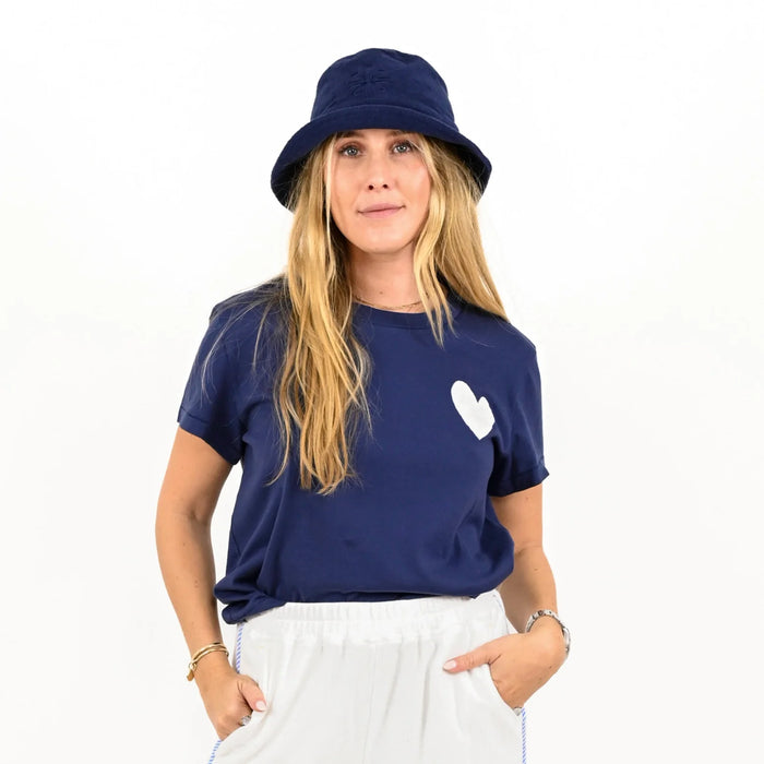 Suke Tee Contrast Imperfect Heart - Indigo