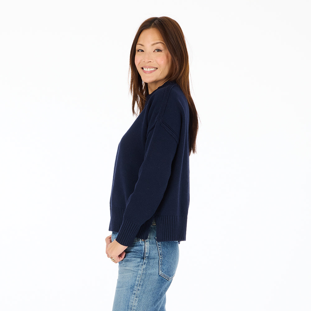 Boyfriend Peace & Love Sweater - Indigo Blue
