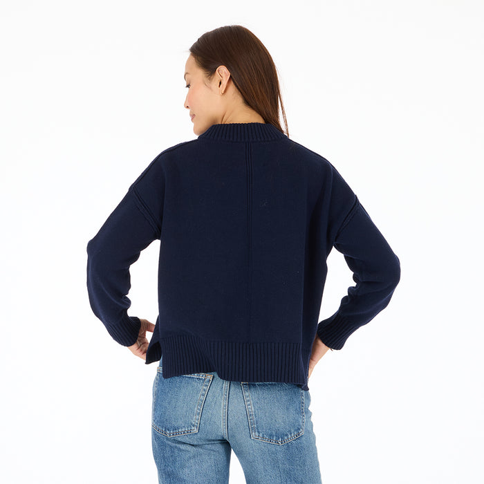 Boyfriend Peace & Love Sweater - Indigo Blue