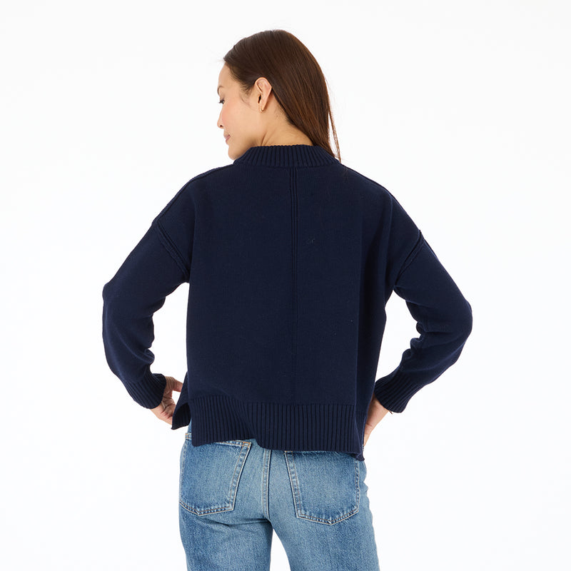 Boyfriend Peace & Love Sweater - Indigo Blue