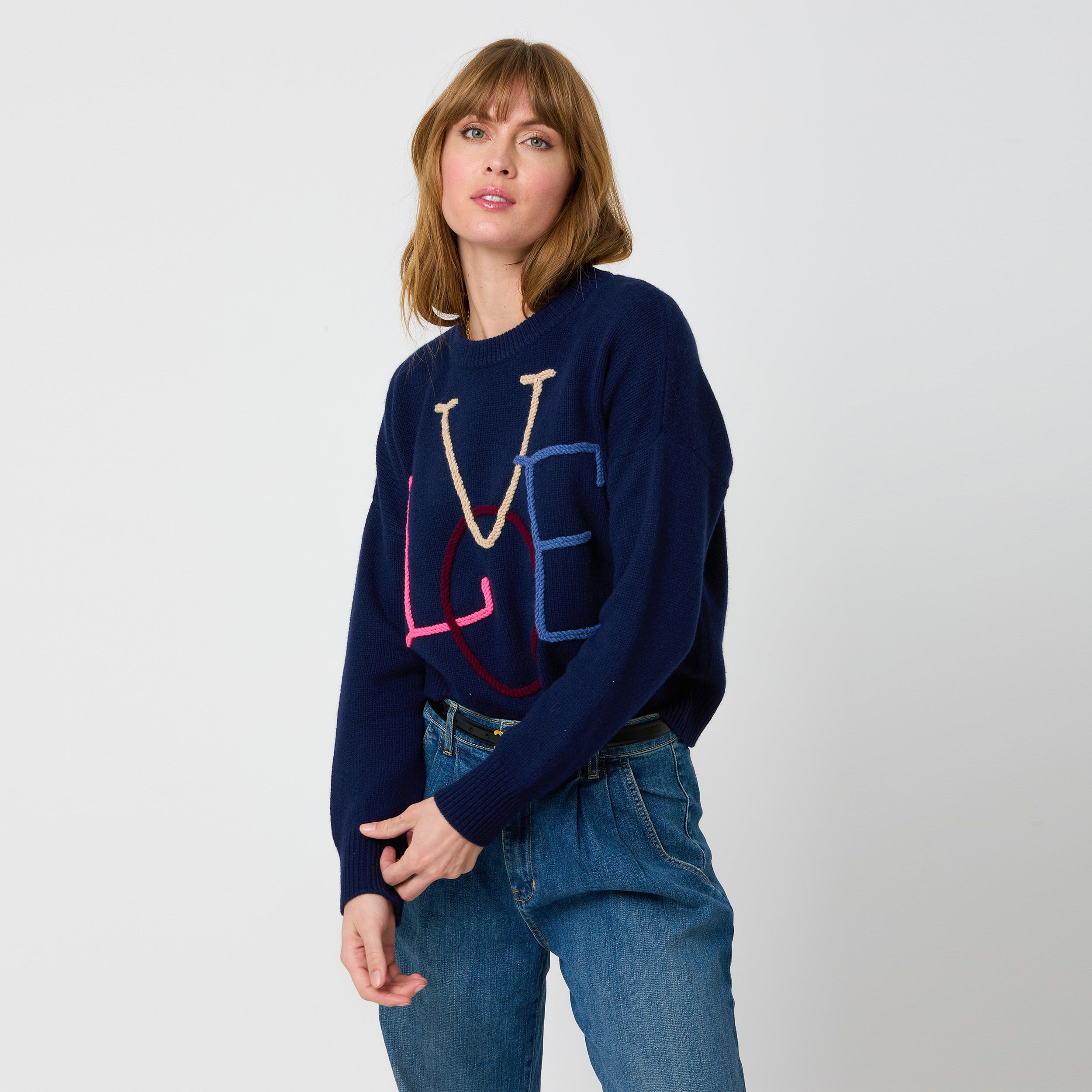 Indigo blue sweater best sale