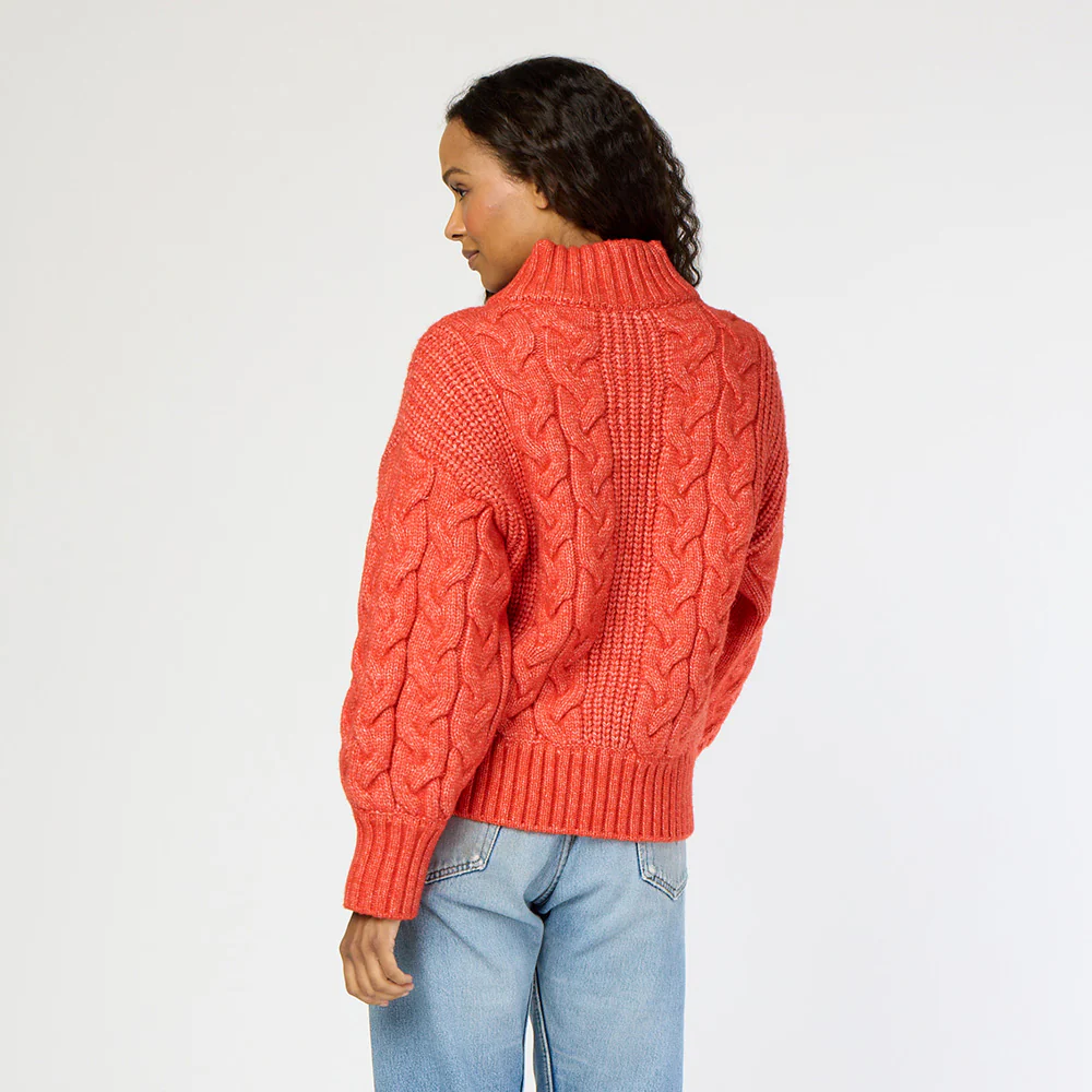 Troy Cable Sweater - Mars Orange