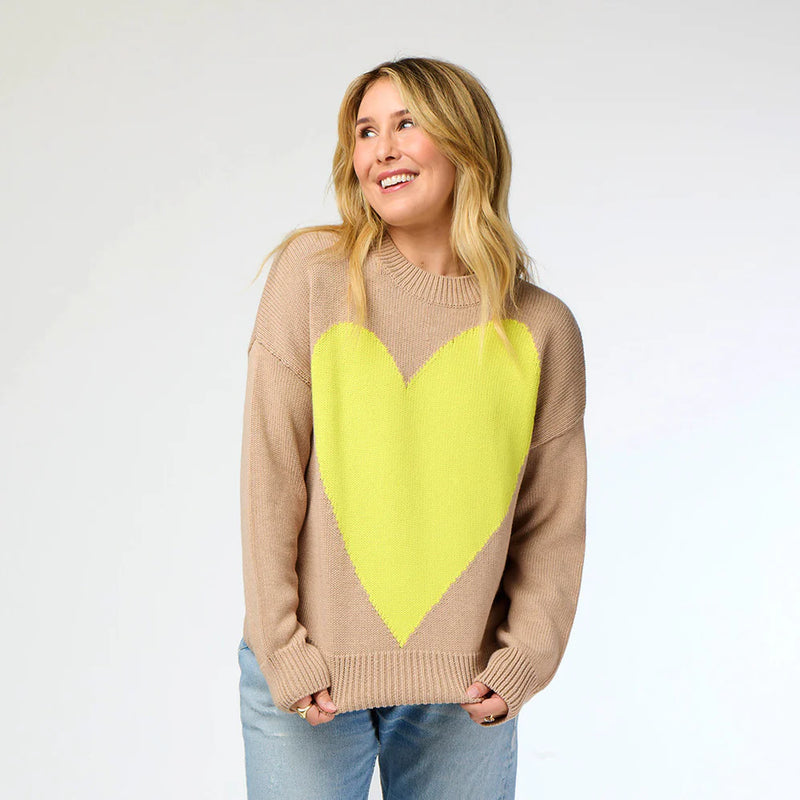 Benton Sweater - Taupe-Citron