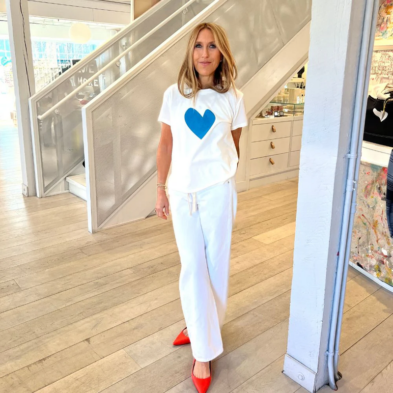 Suke Imperfect Heart Tee - Mid Blue