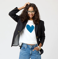 Suke Imperfect Heart Tee - Mid Blue