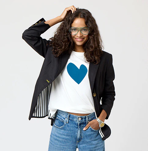 Suke Imperfect Heart Tee - Mid Blue