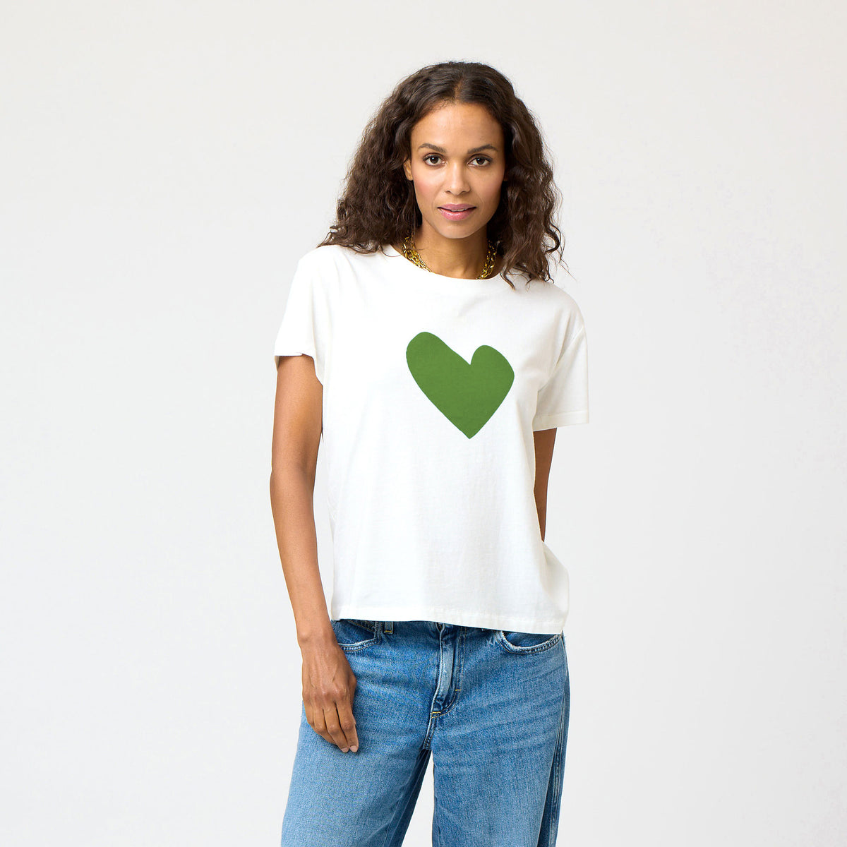 Suke Imperfect Heart Tee - Olive Green