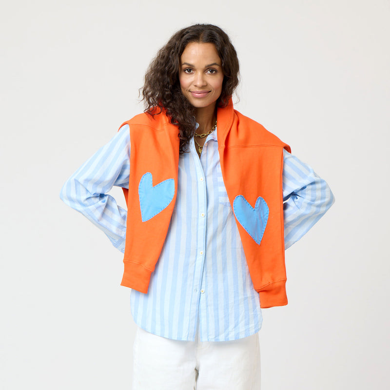 Ex Boyfriend Patchwork Sweatshirt - Aperol Orange