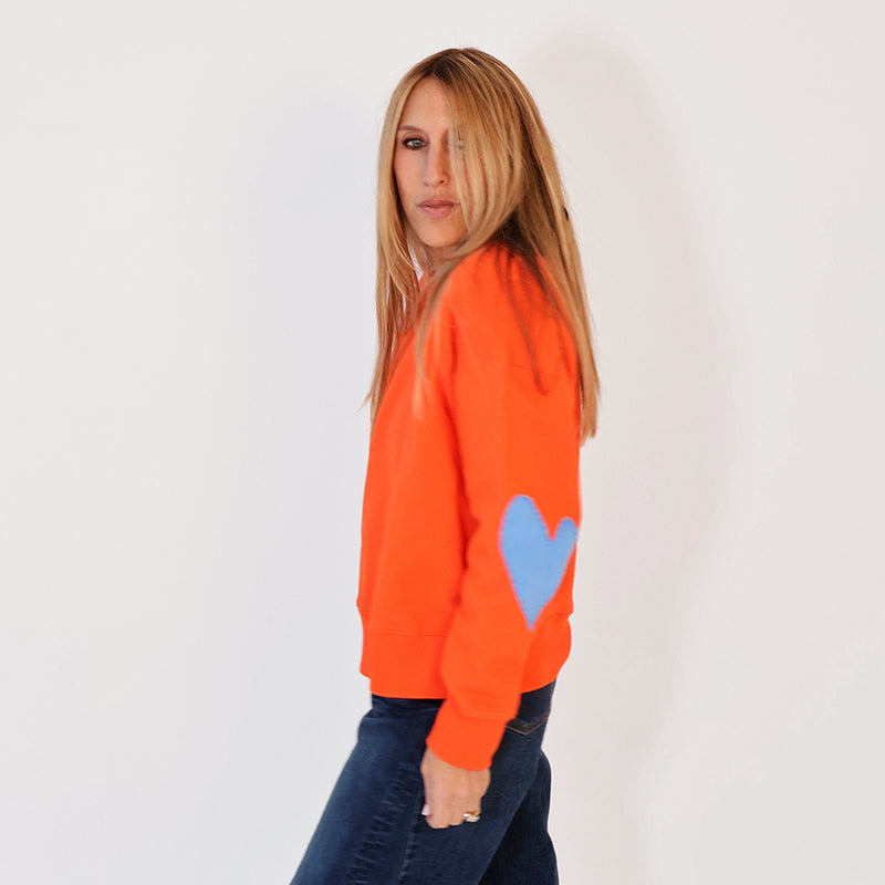 Ex Boyfriend Patchwork Sweatshirt - Aperol Orange