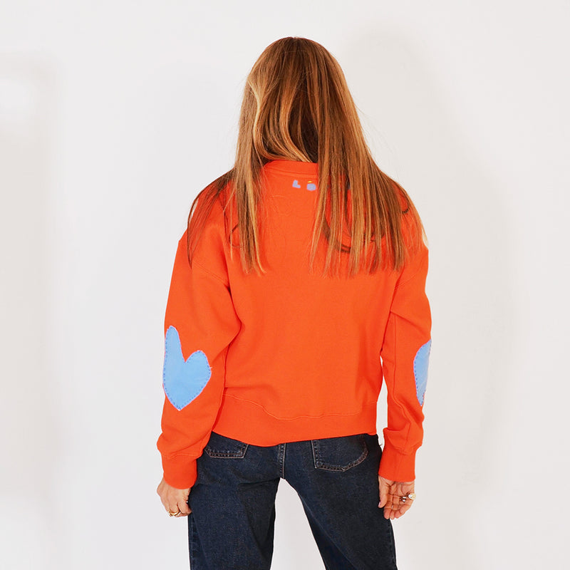 Ex Boyfriend Patchwork Sweatshirt - Aperol Orange