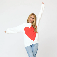 Benton Imperfect Heart Sweatshirt - White