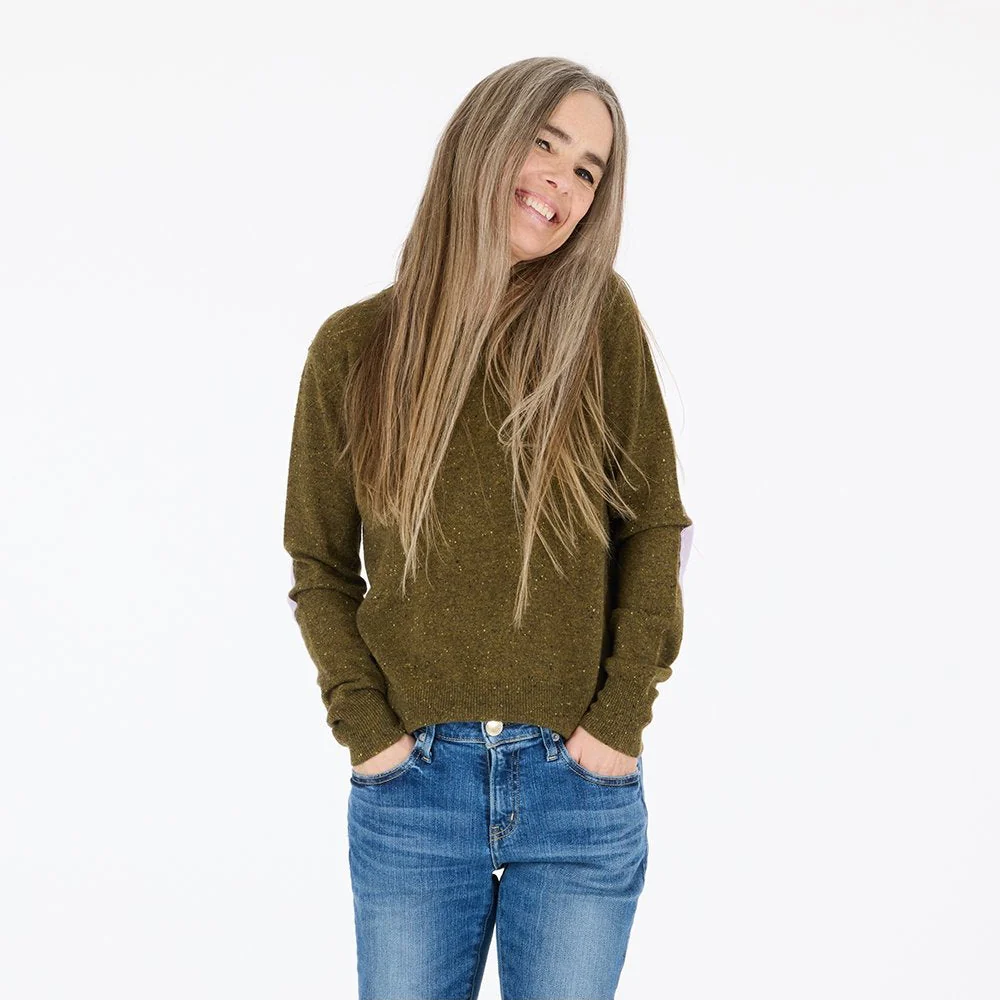 Patchwork Pullover - Army Green Donegal