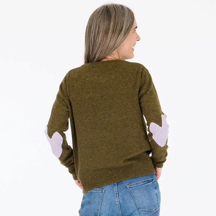 Patchwork Pullover - Army Green Donegal