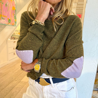 Patchwork Pullover - Army Green Donegal