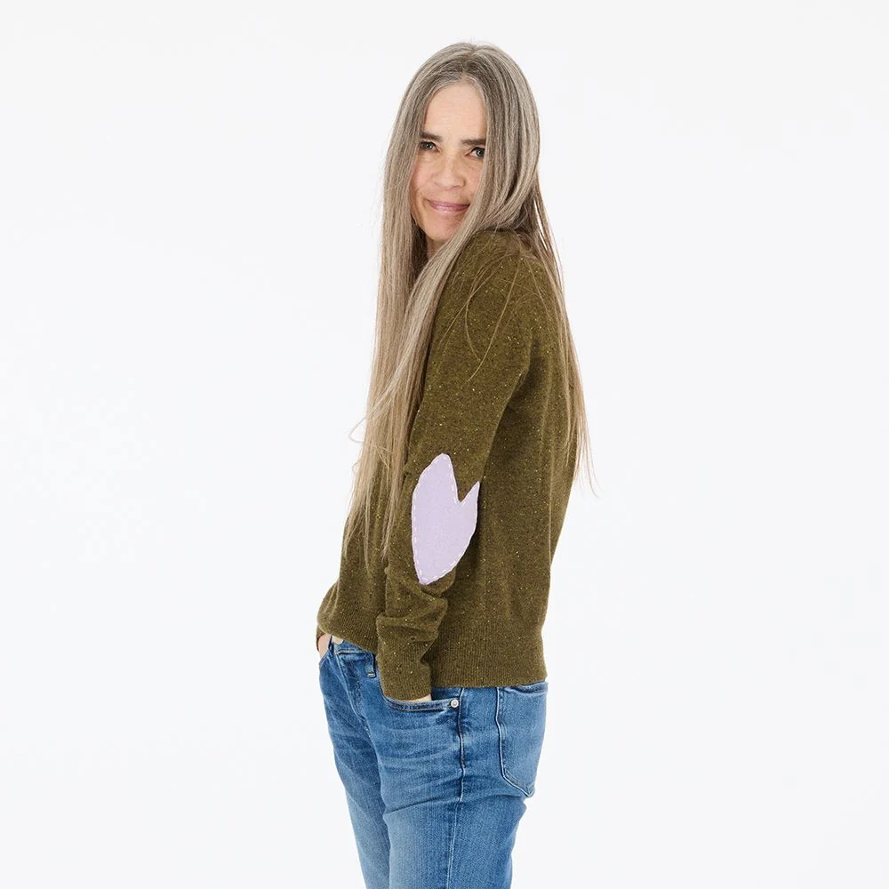 Patchwork Pullover - Army Green Donegal