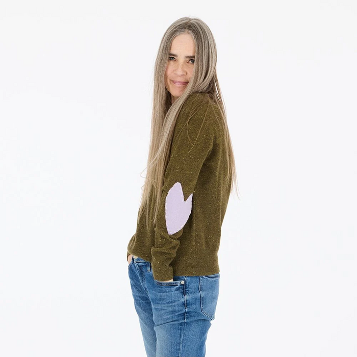 Patchwork Pullover - Army Green Donegal