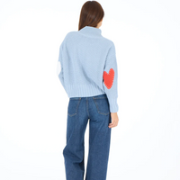 Marlow Imperfect Heart Sweater - Steel Blue